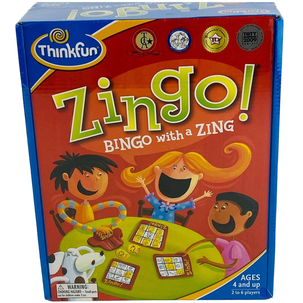 Zingo!‎ Bingo With A Zing Game ThinkFun 2009 Ages 4 & Up 2-6 Players